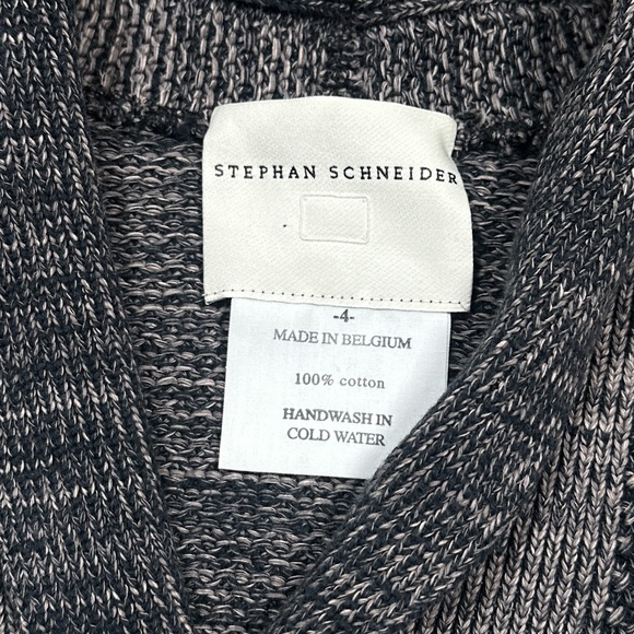 Stephan Schneider Heavyweight Knit Cotton Gray Shawl Cardigan Sweater Mens 4 S - Picture 5 of 6